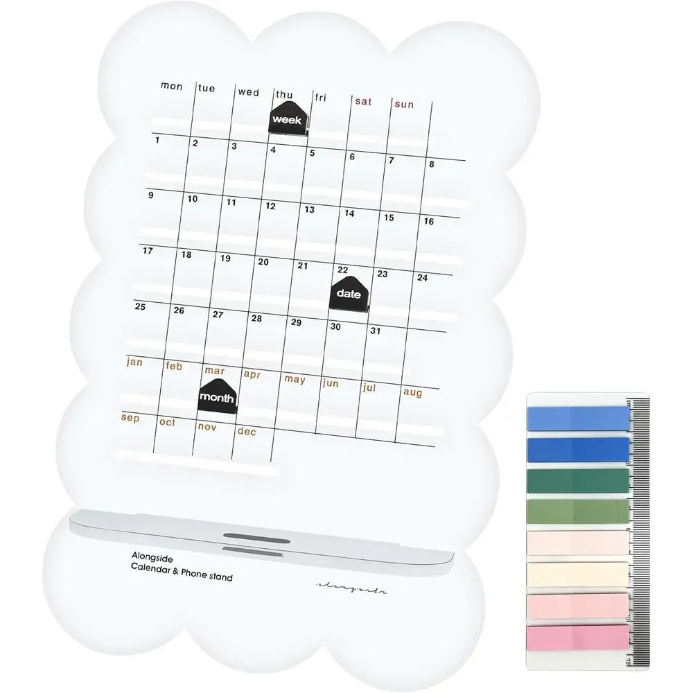 Practical Retro Perpetual Planner Desk Calendar Reminders Acrylic Phone holder